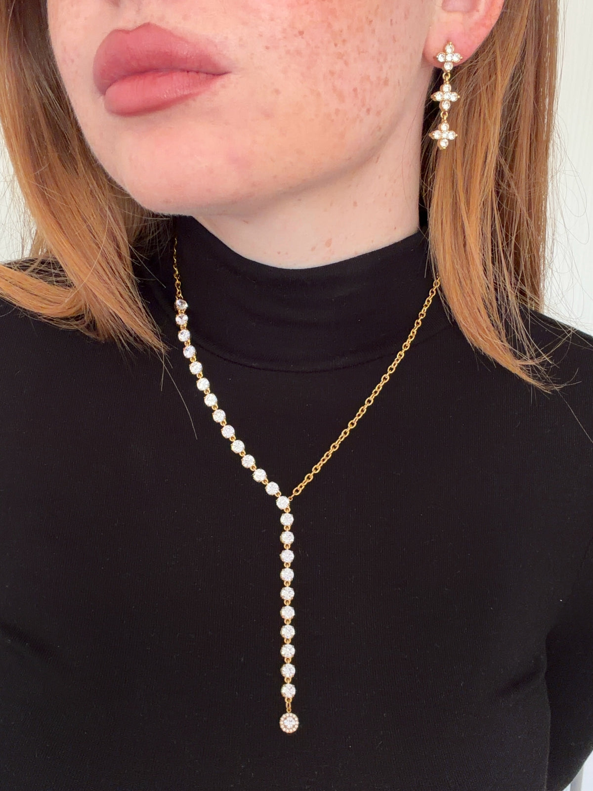 Collier Y Diana doré