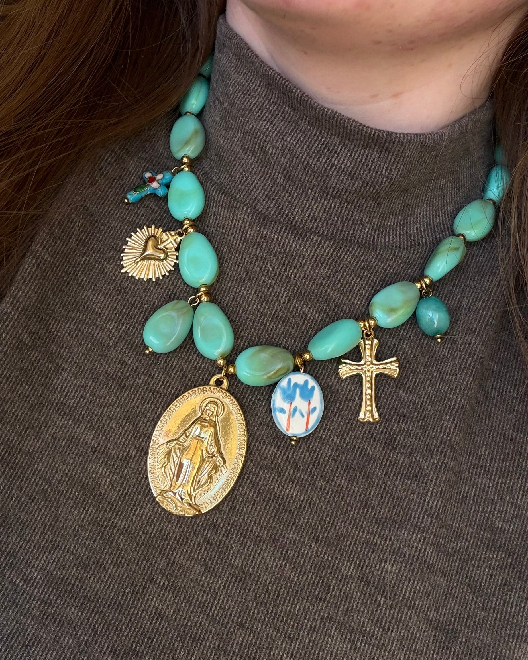 Collier Virgo turquoise