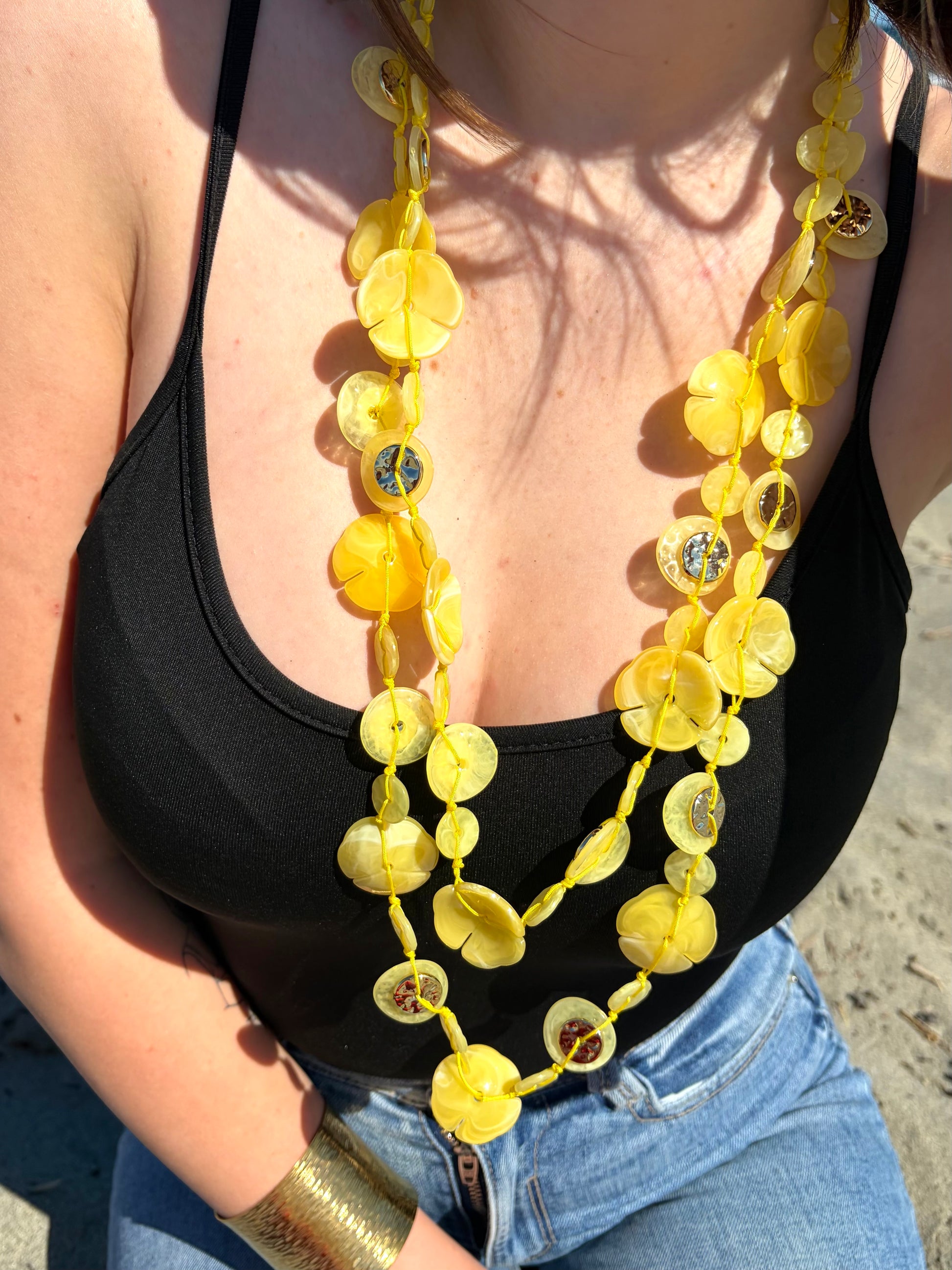 Collier jaune Papaye