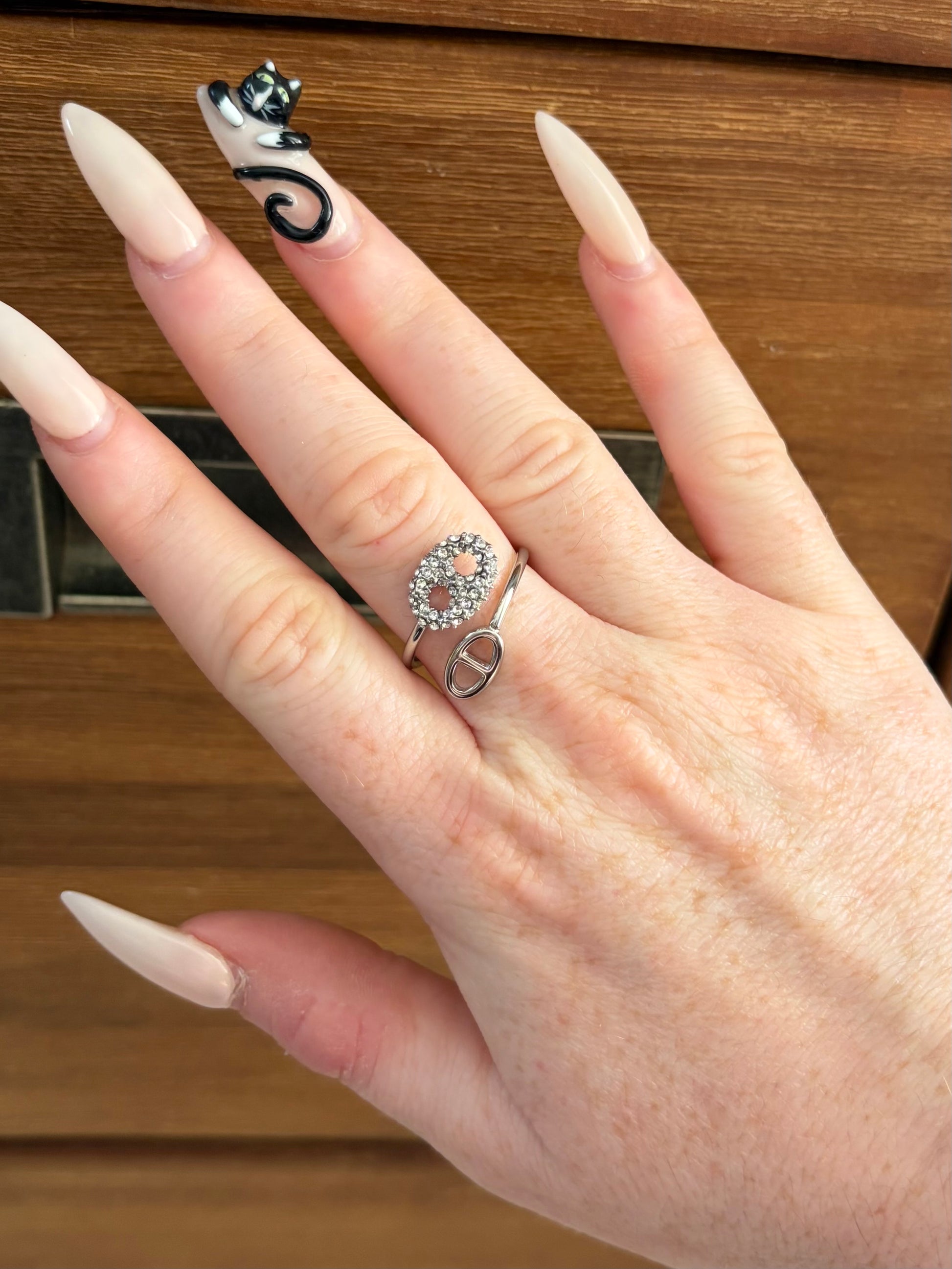 Bague café argentée